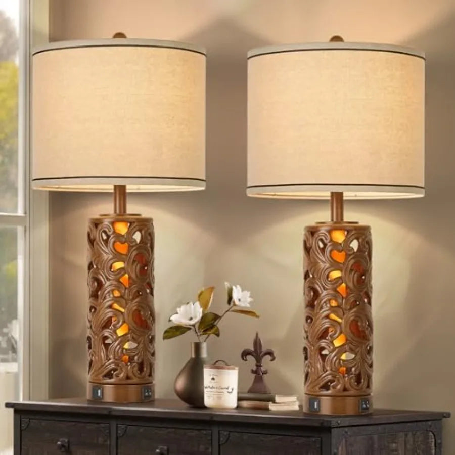 Set of 2 Farmhouse Table Lamps