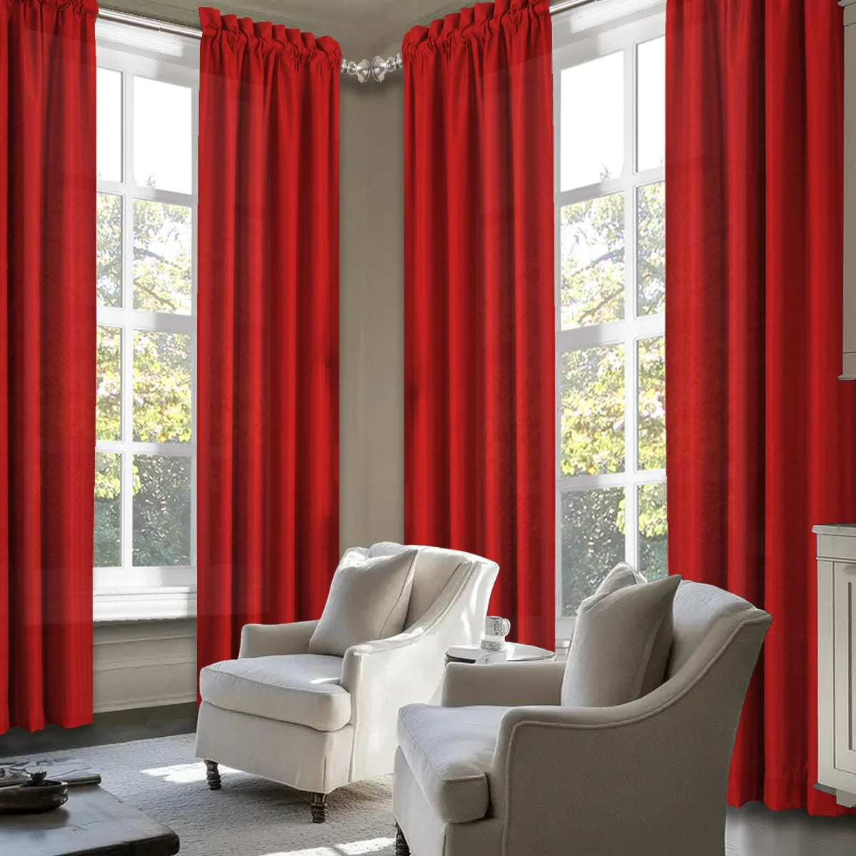 4pcs Light Filtering Curtains