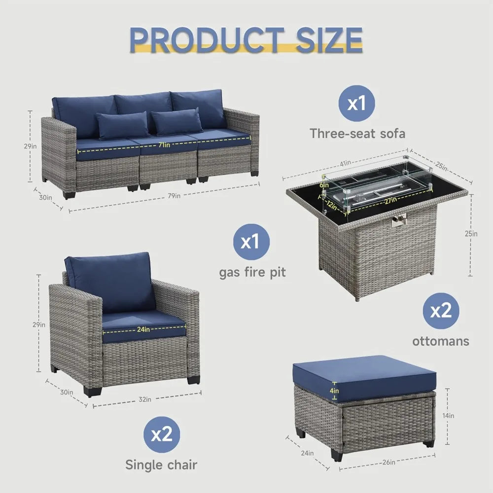 Patio Set with Fire Pit Table