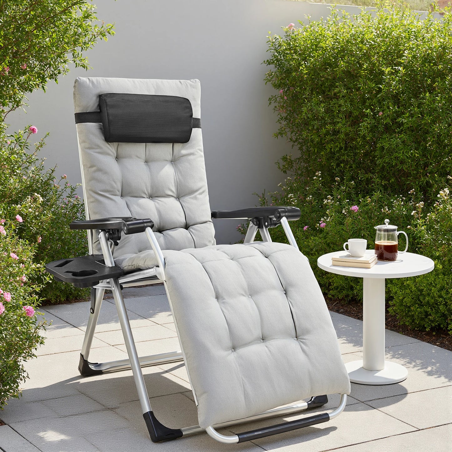 Portable Recliner with Cup Holder Trays
