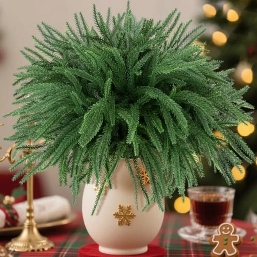 12 Pcs Artificial Norfolk Pine Branches