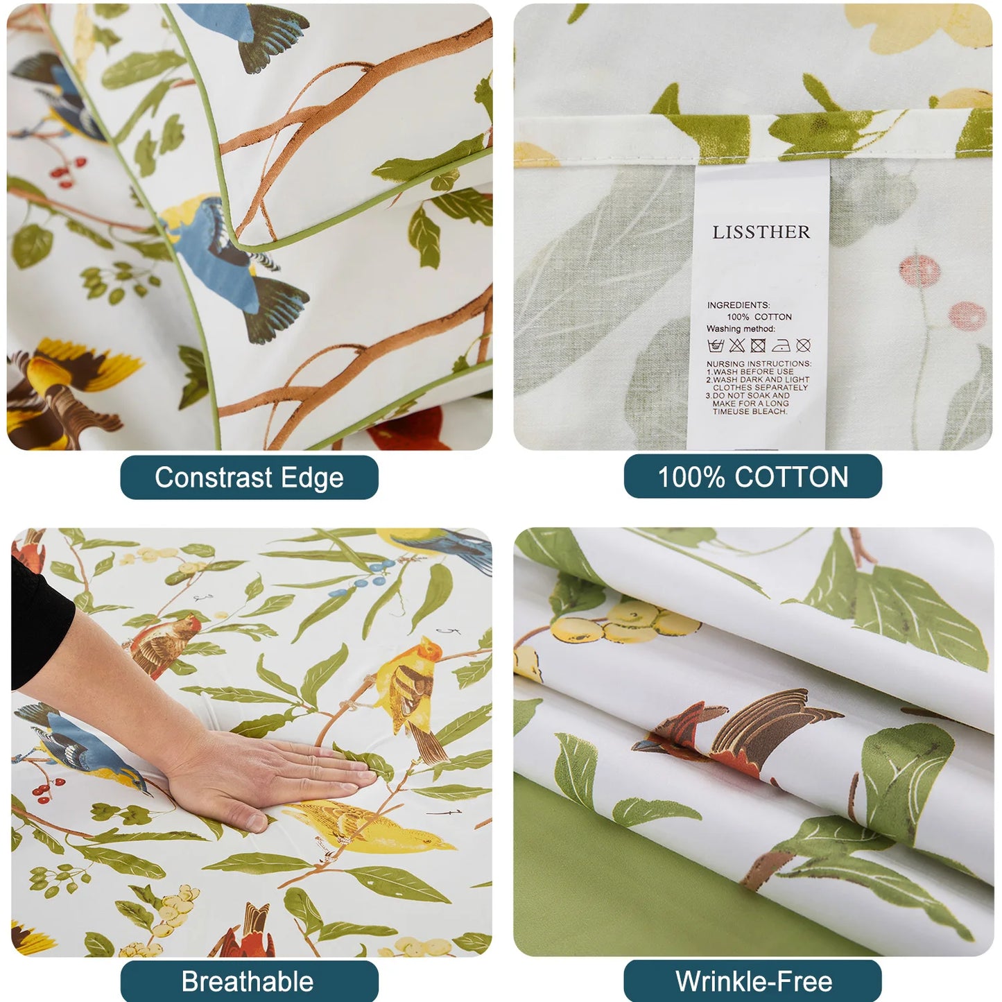 3pcs Cotton Duvet Cover Set