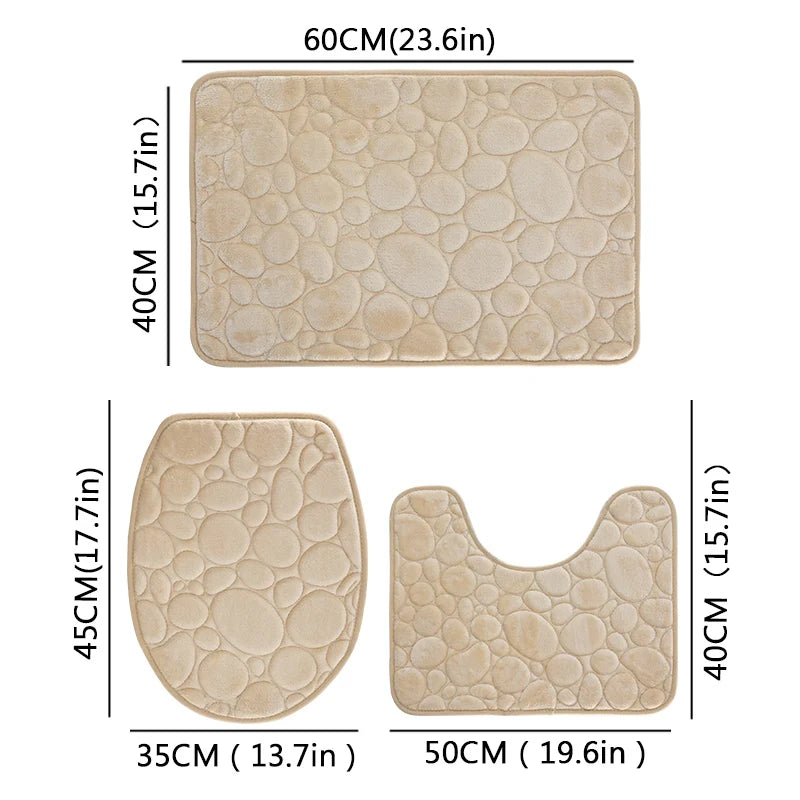 Three-piece Bathroom Mat Set