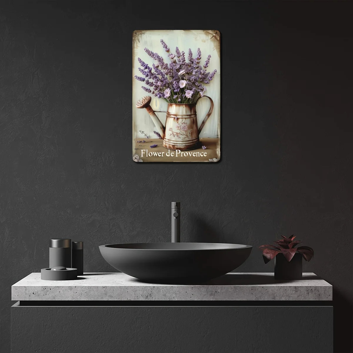 Iron Mural Art Rustic Flower 8x12 Inches