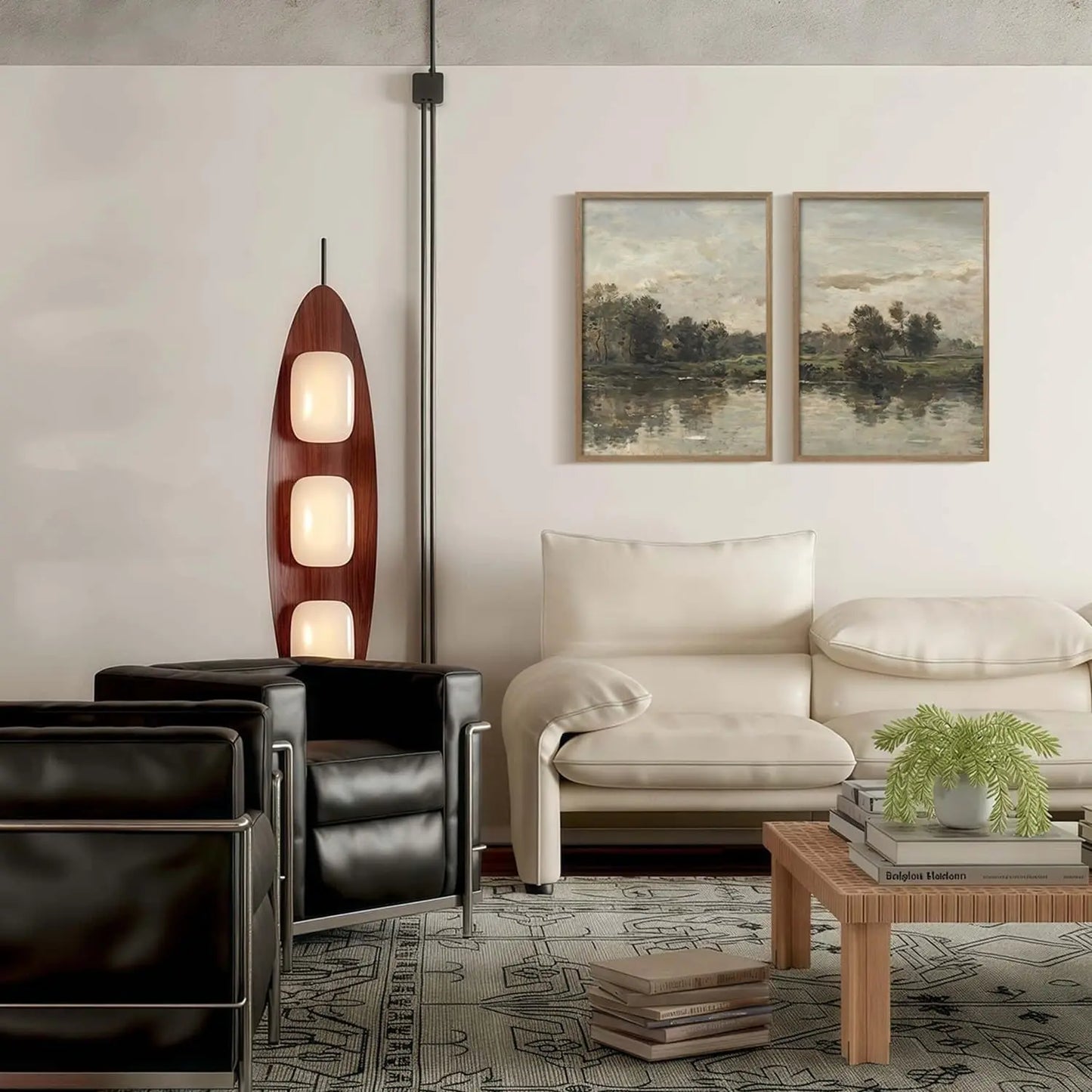 2Pcs Framed Canvas Wall Art