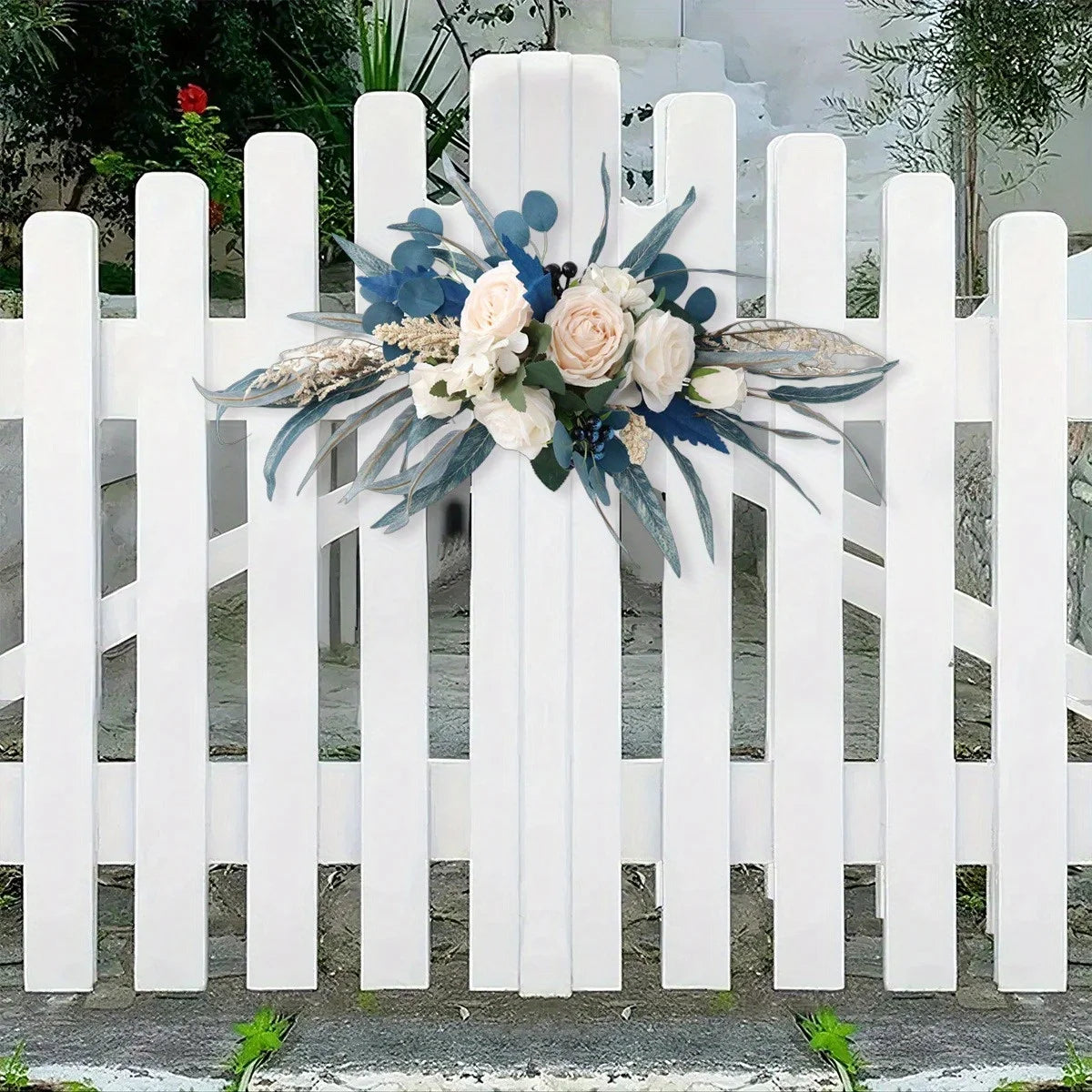 Spring Wreath with Malachite Blue Leaves