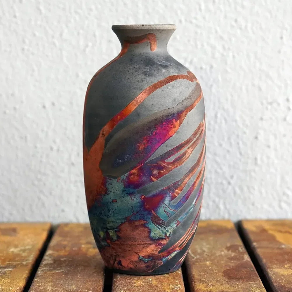 Raku Ceramic Pottery Vase