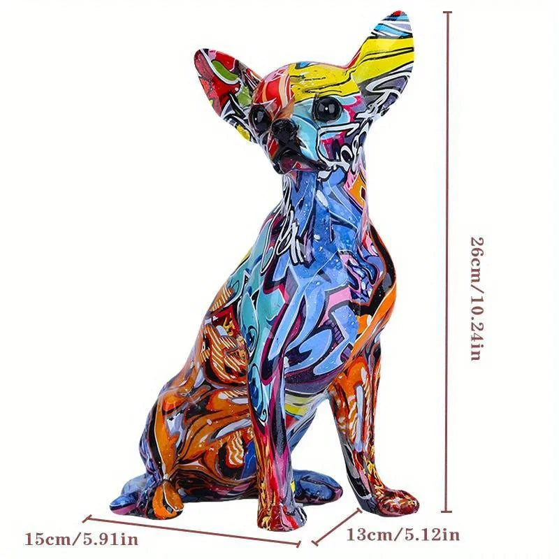 Creative Color Chihuahua Dog Statue