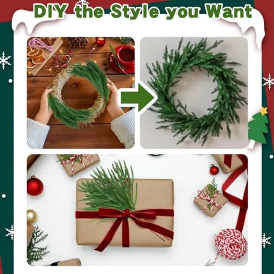 12 Pcs Artificial Norfolk Pine Branches