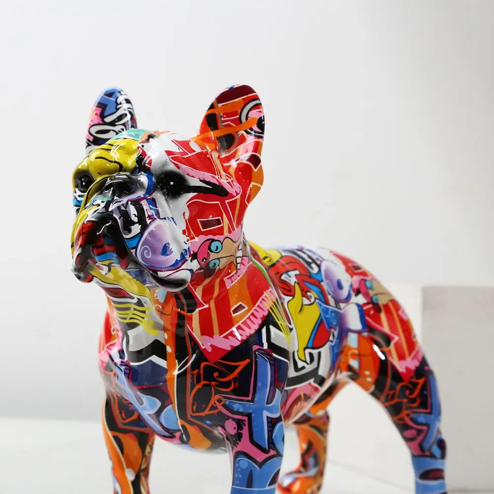 Colorful French Bulldog Statue