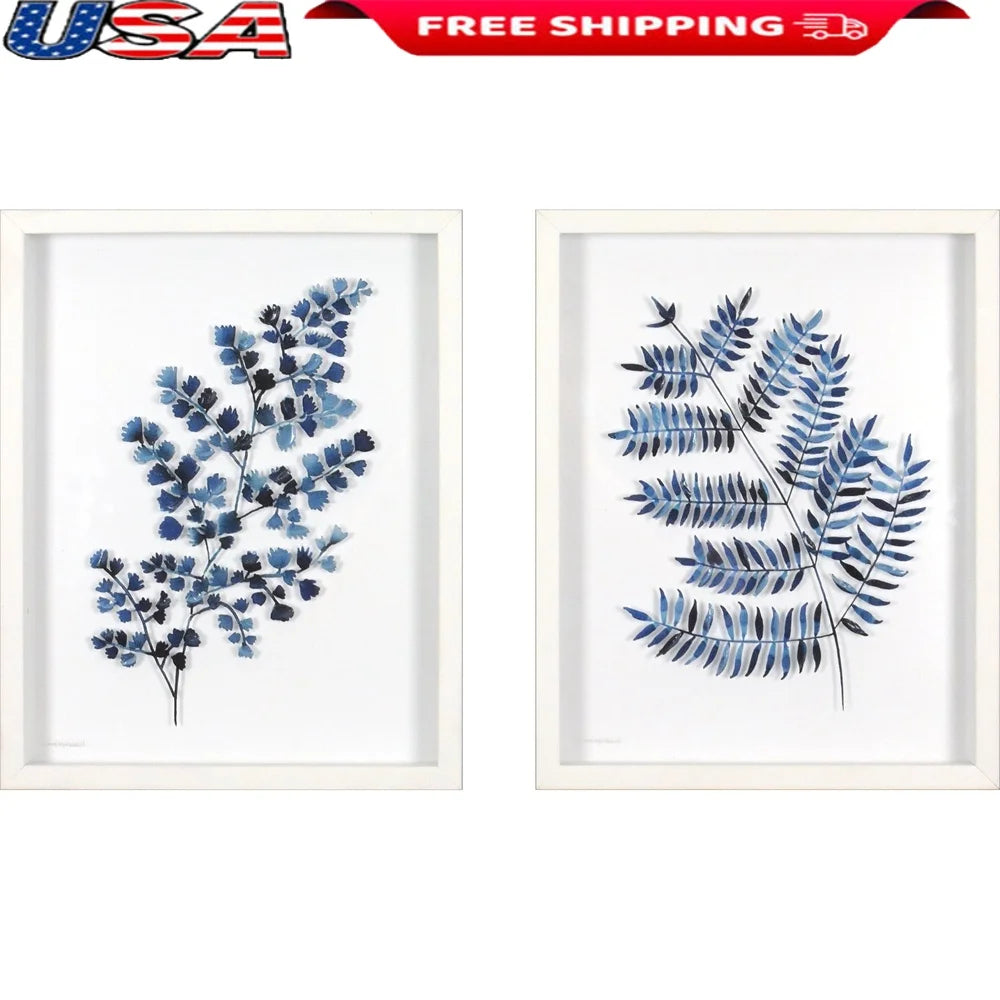 Framed Botanical Glass Prints Set of 2