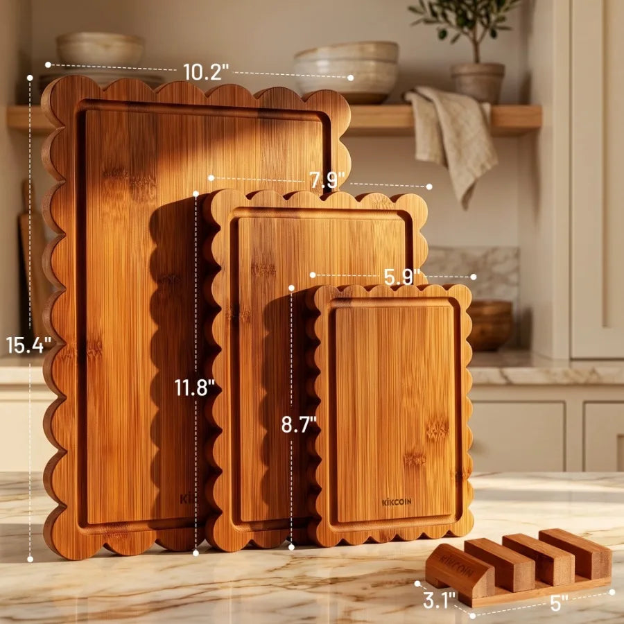 4Pcs Bamboo Cutting Board Set