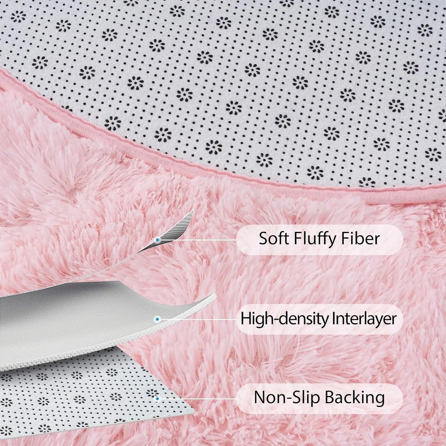 Oval Fluffy Soft Area Rugs