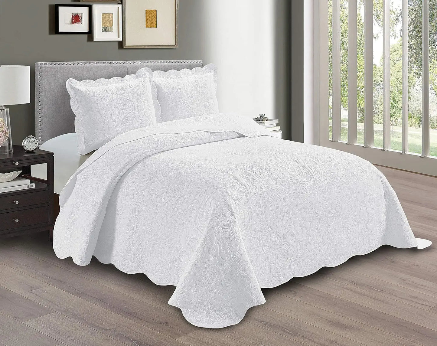 Linen Embossed Bedspread Set