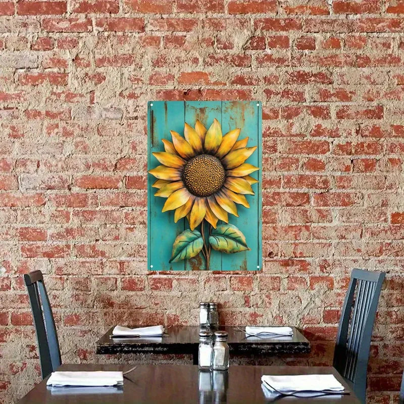 Charming Sunflower Vintage Metal Sign