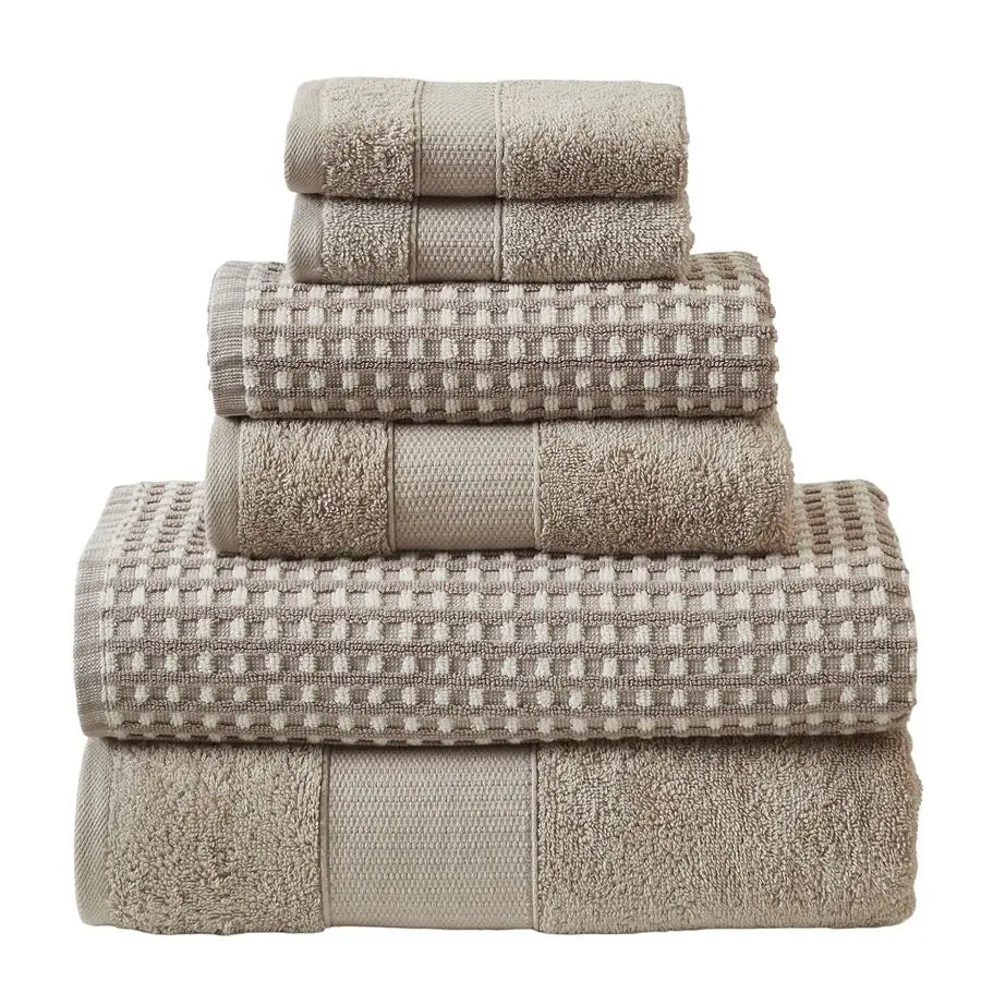 6 Piece Cobblestone Jacquard Towel Set