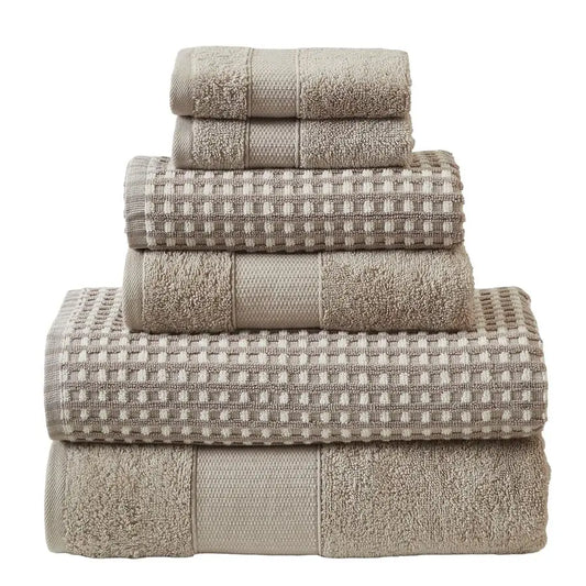 6 Piece Cobblestone Jacquard Towel Set