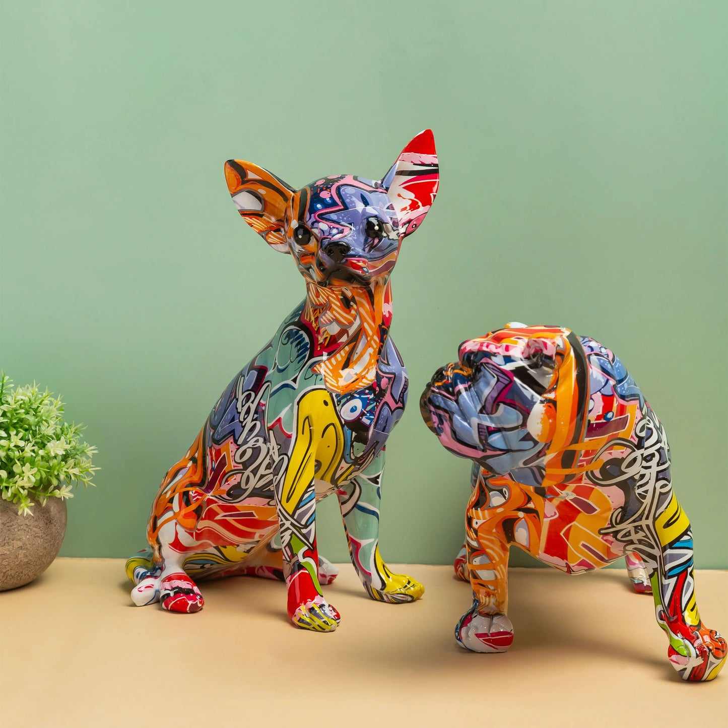 Creative Color Chihuahua Dog Statue