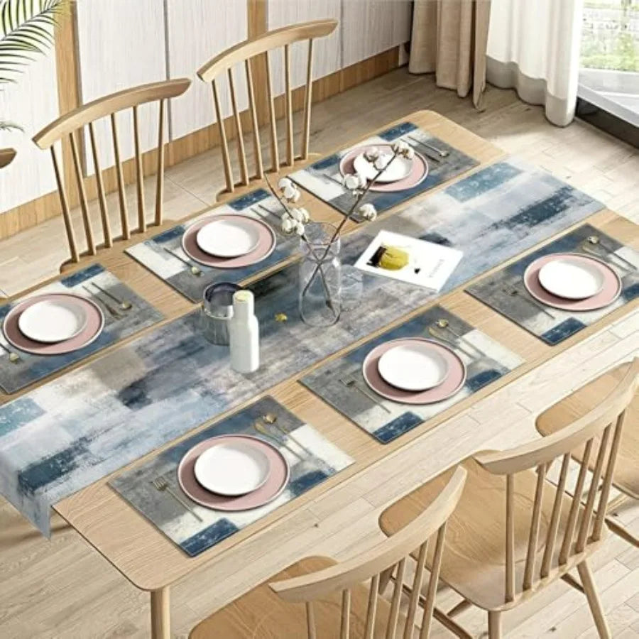 Blue Orange Table Runner Placemats
