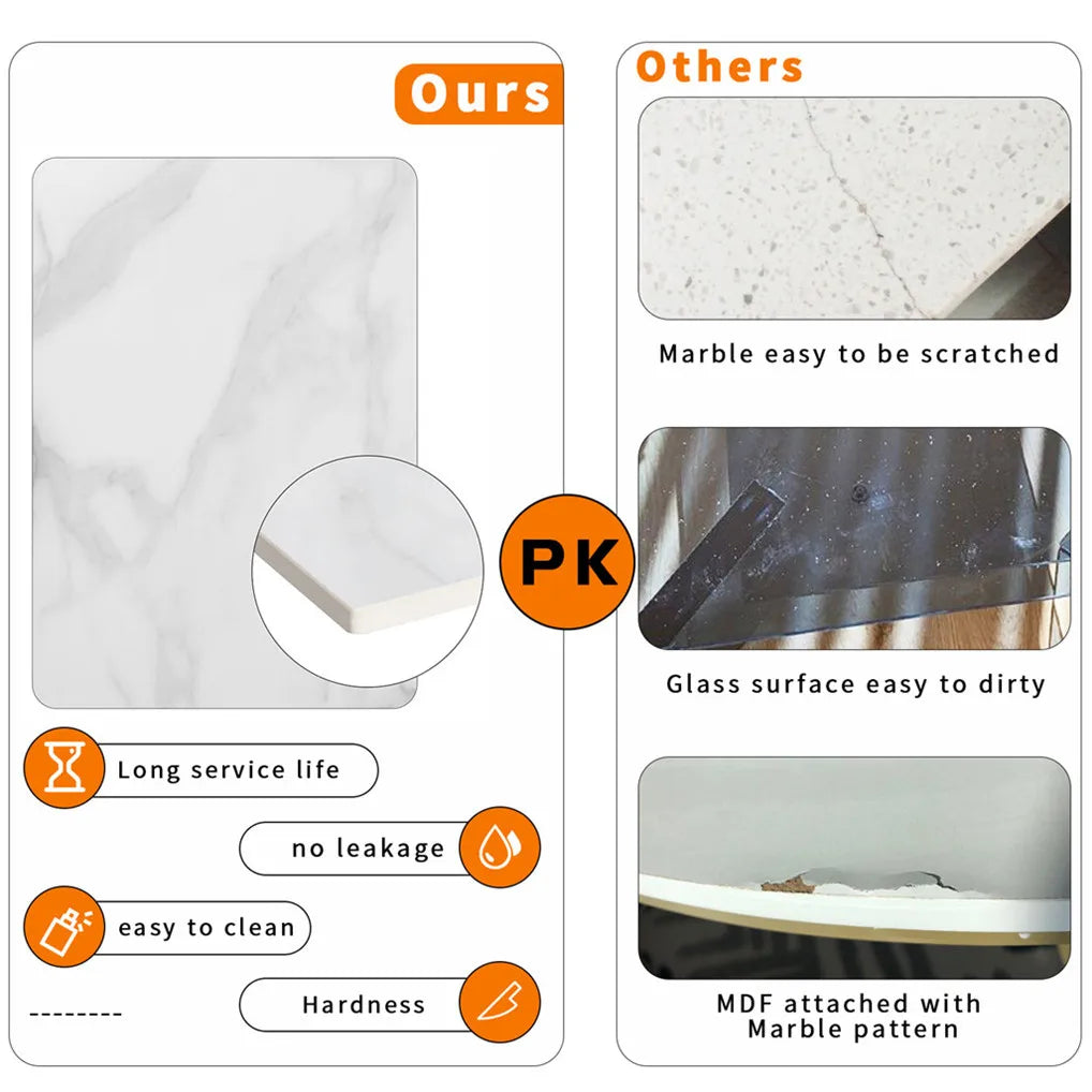 White Marble Top Side Table