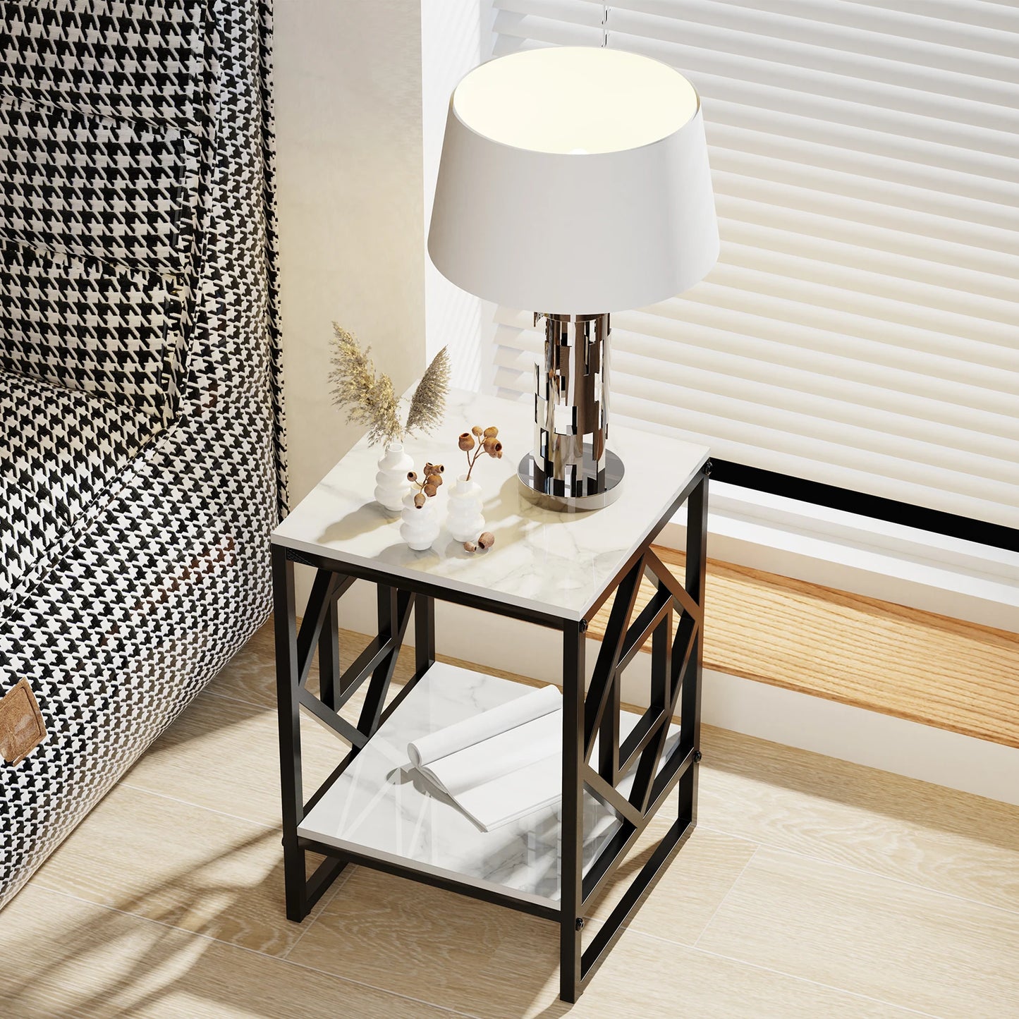 White Marble Top Side Table