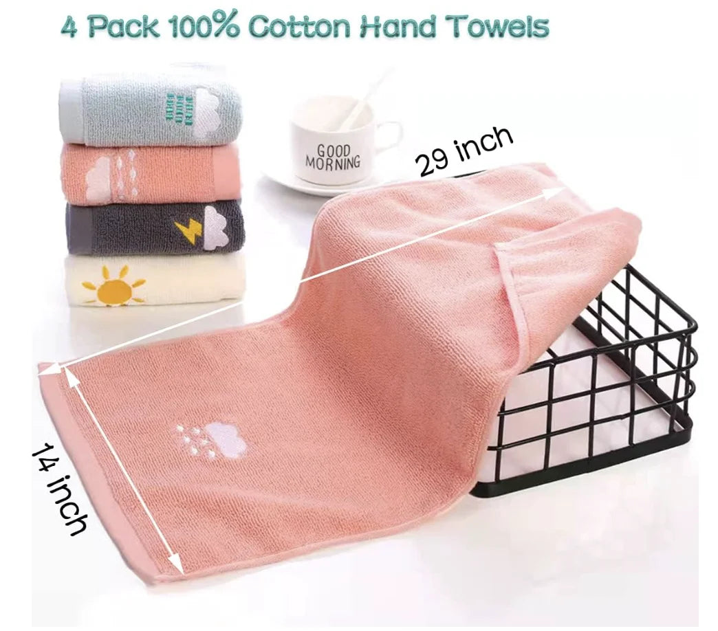 Bathroom Hand Towels Set of 4