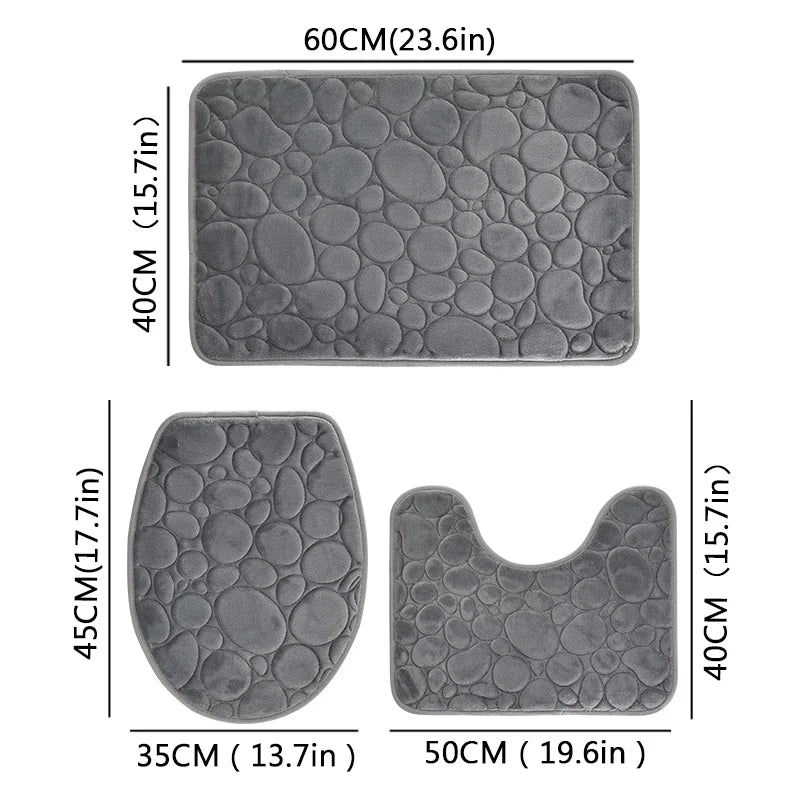 Three-piece Bathroom Mat Set