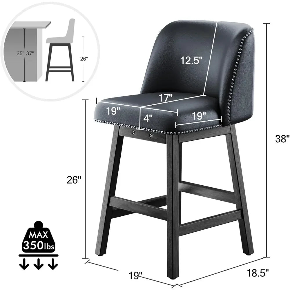 Bar Stools Set of 4, 26" Swivel Counter Height