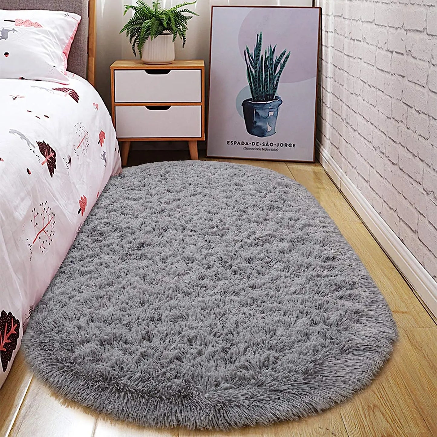 Oval Fluffy Soft Area Rugs