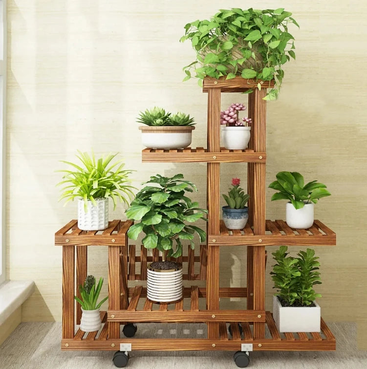 6 Tier Wood Plant Stand