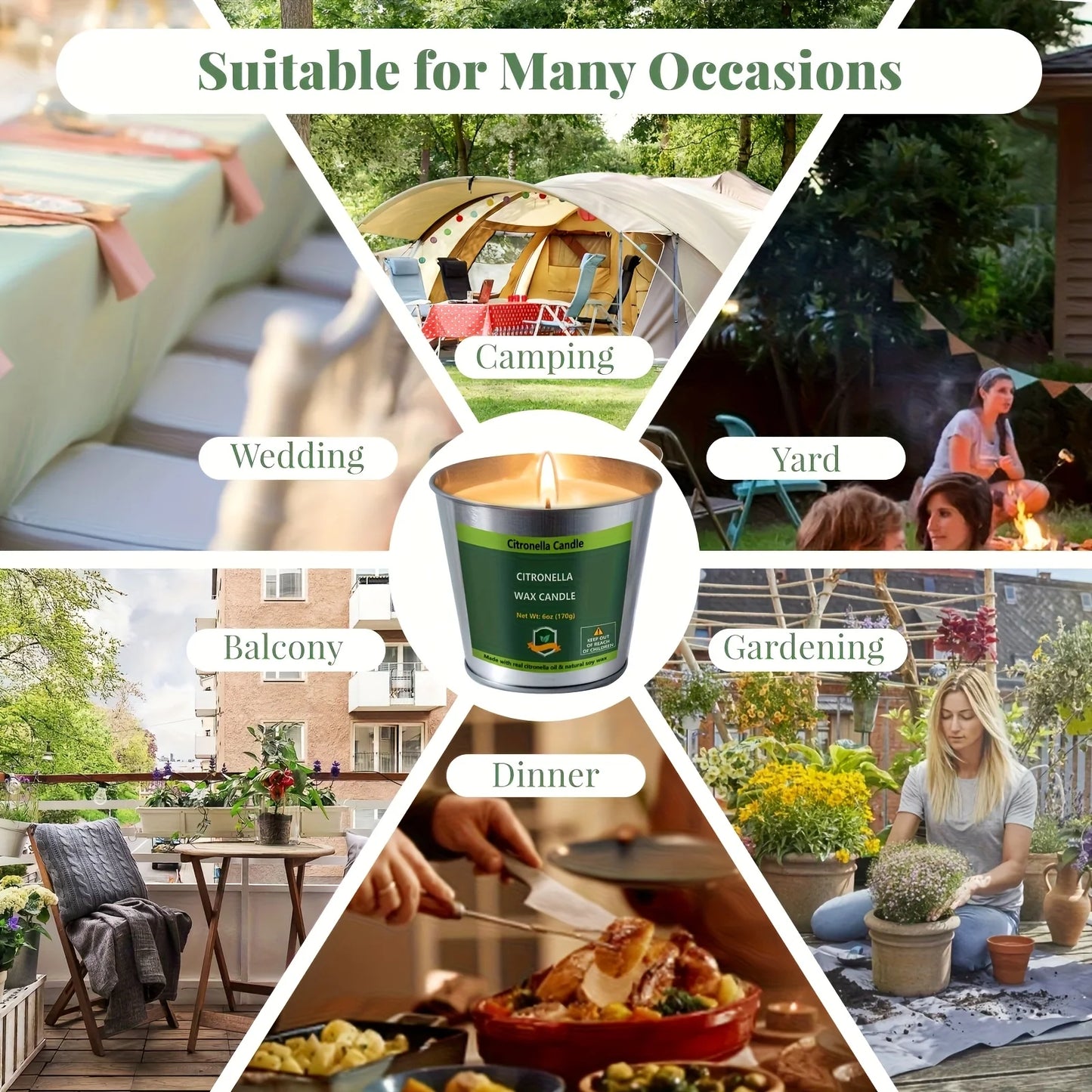 4pcs Outdoor Citronella Candles