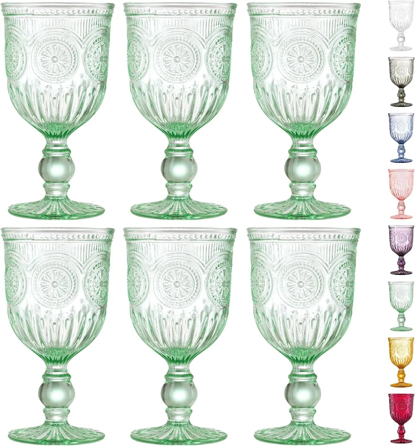 6-piece Set of Smoked Glass Goblets