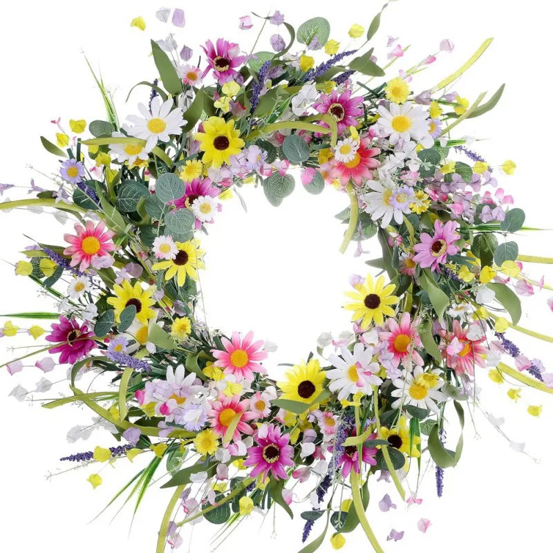 Artificial Flower Daisy Wreath