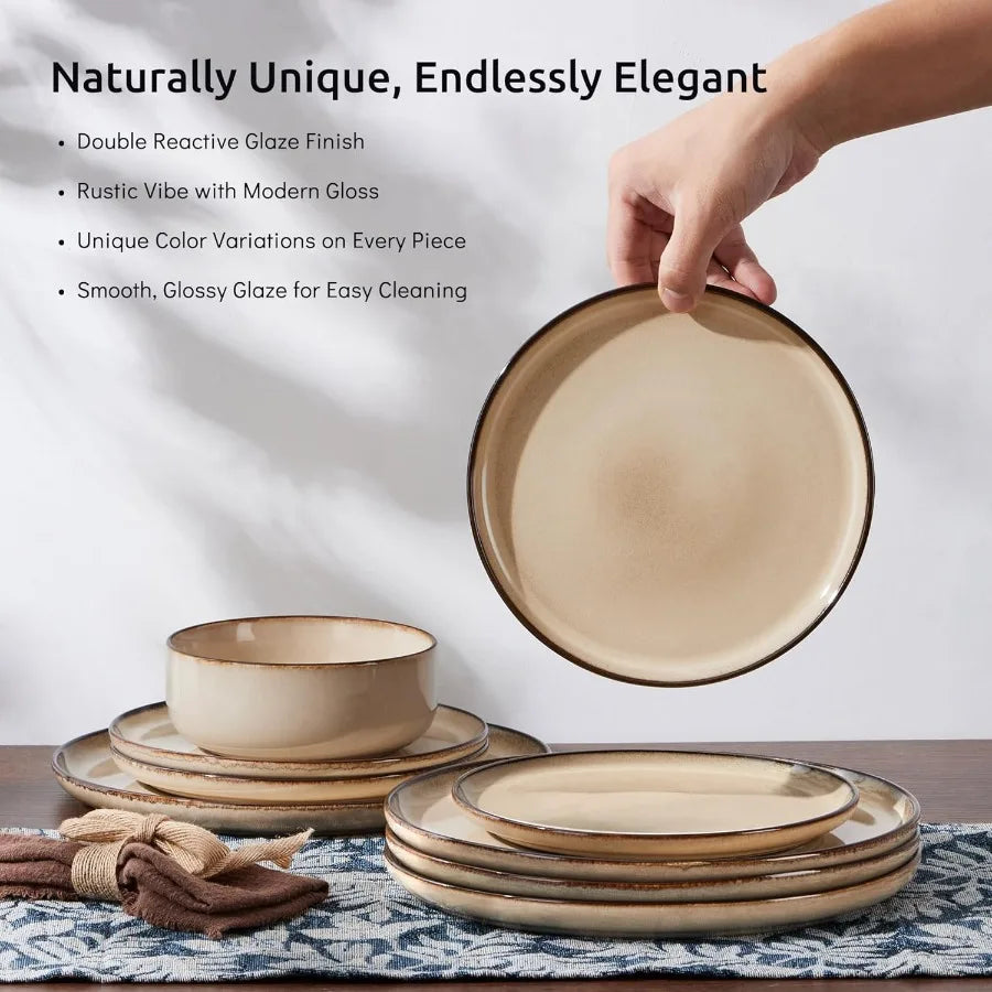 24Pc Stoneware Dinnerware Sets