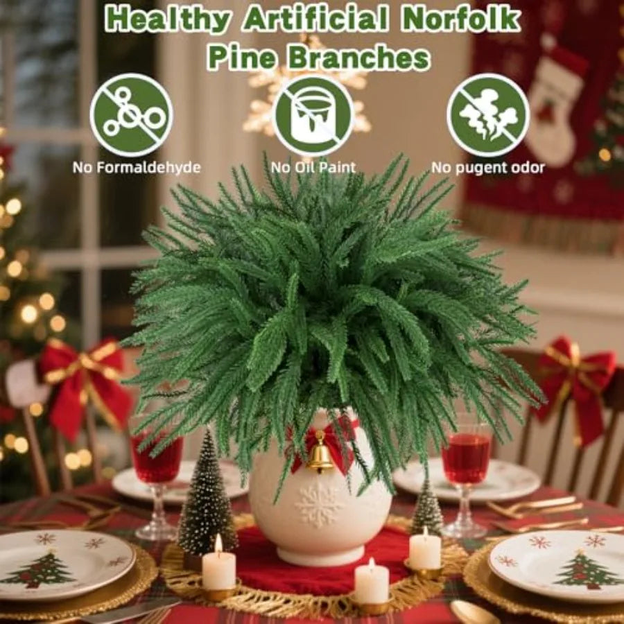 12 Pcs Artificial Norfolk Pine Branches