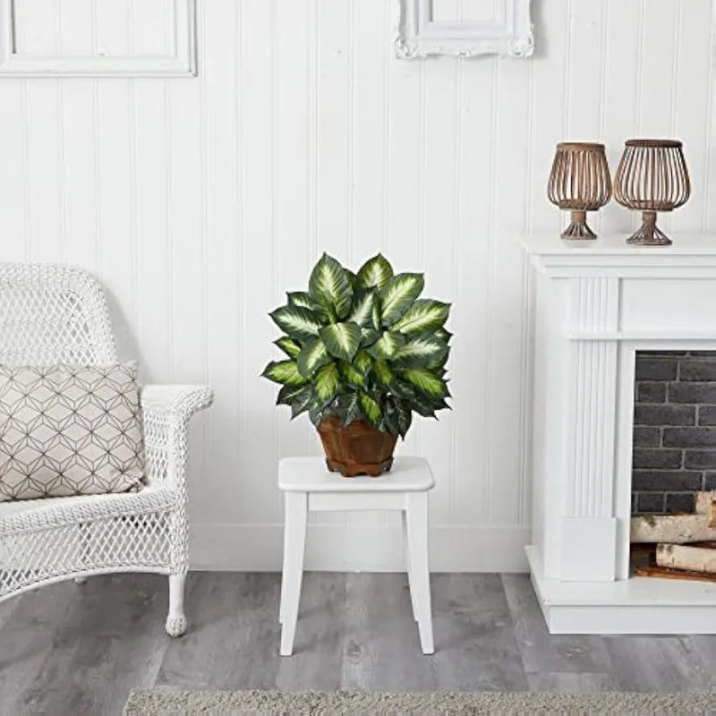 22IN Artificial Dieffenbachia Plant w/Wood Planter