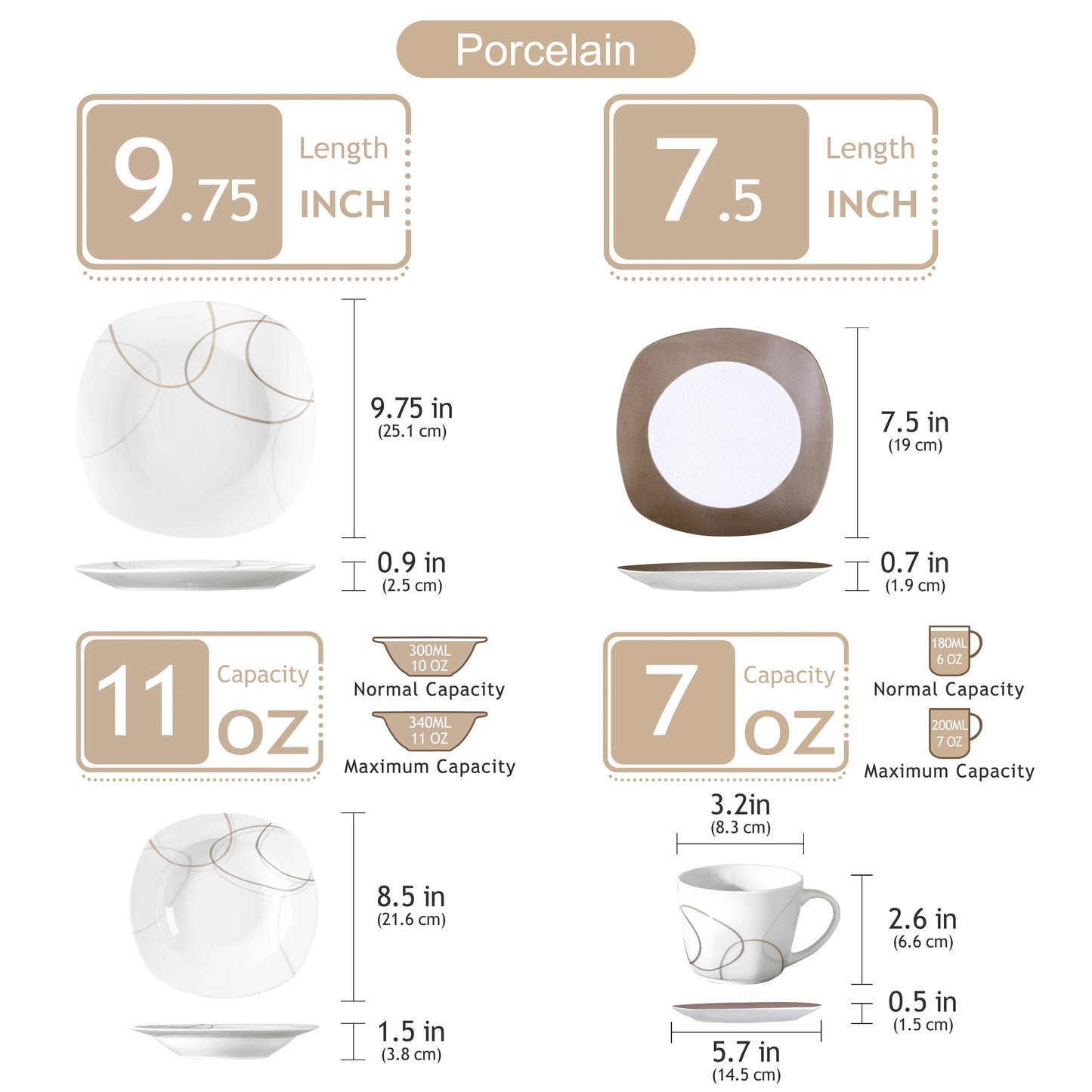 30-Piece Ceramic Dinner Plate Set