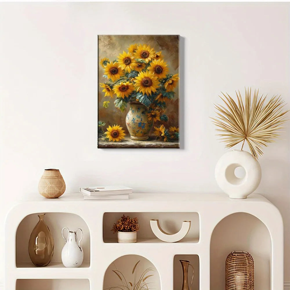 Deco Sunflower Canvas Print