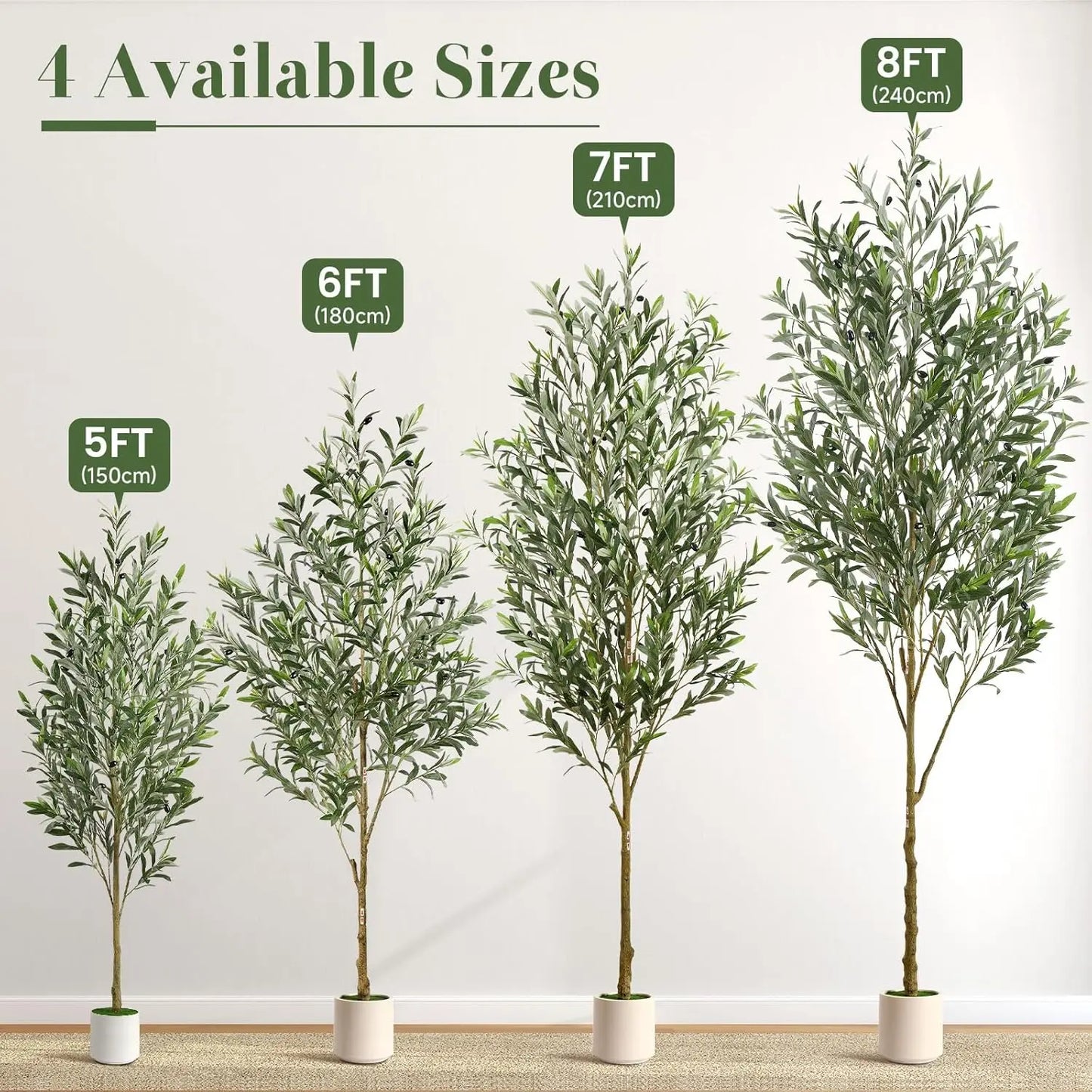6 Ft Olive Tree with Lifelike Fruit