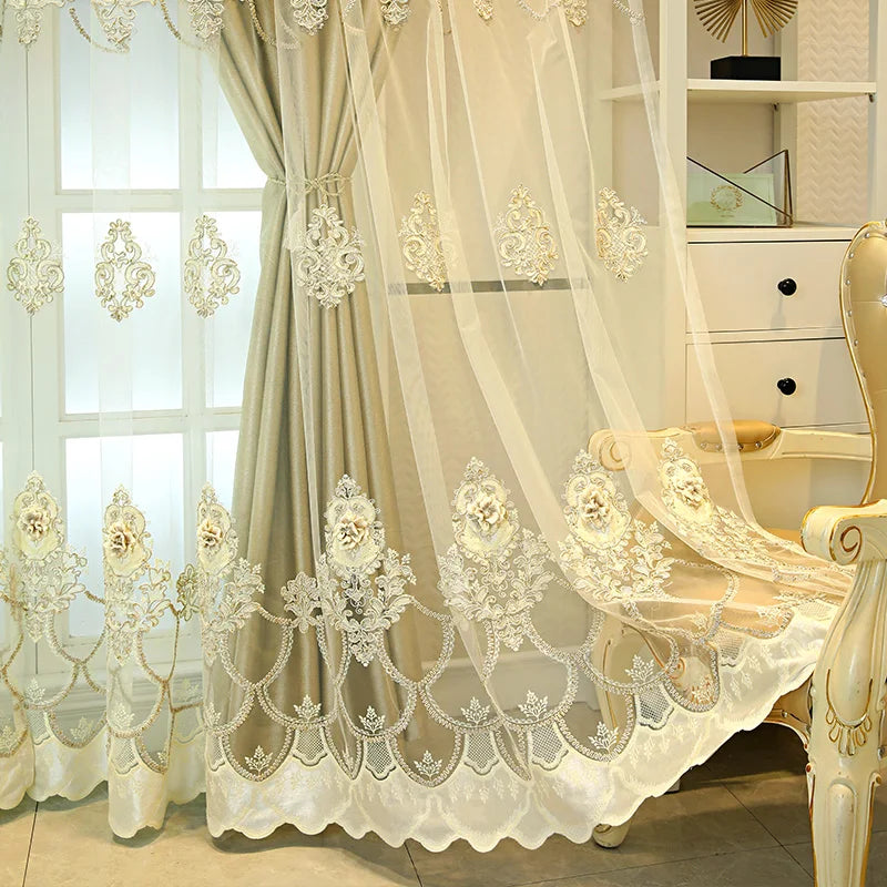 Elegant Double-Layer Curtains