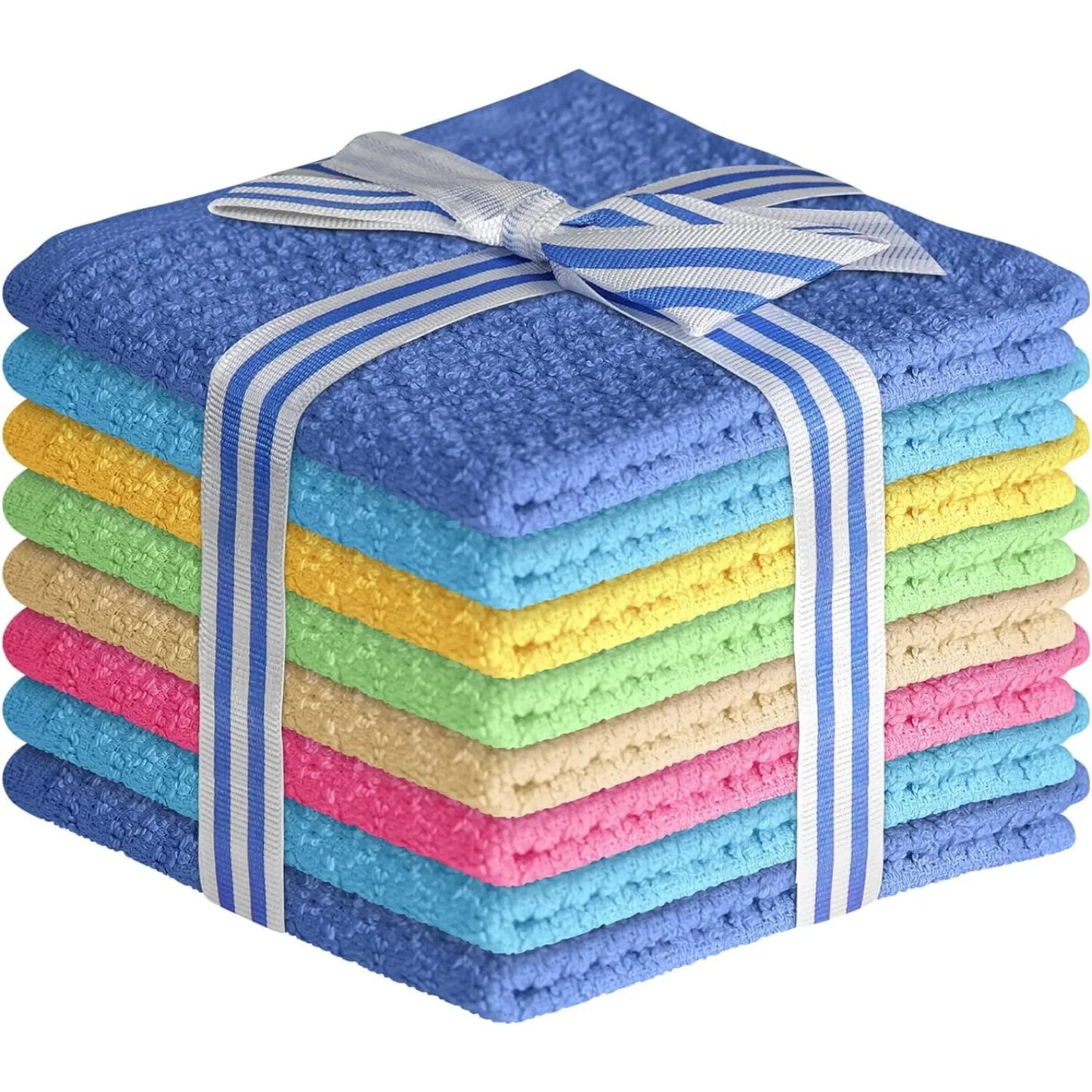 Multi-color shower/kitchen cloth set of 8