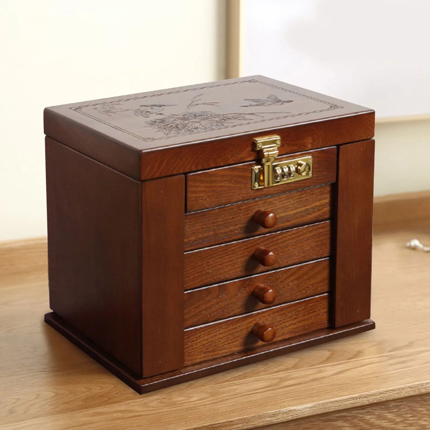 5 Layers Wooden Jewelry Box