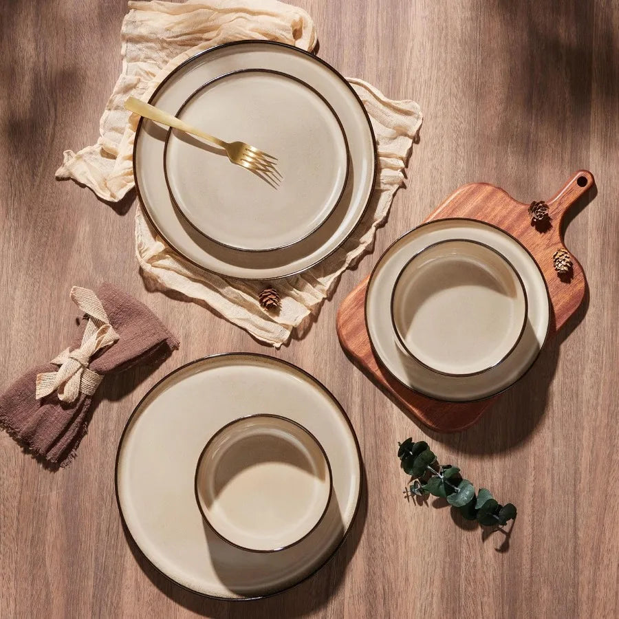 24Pc Stoneware Dinnerware Sets