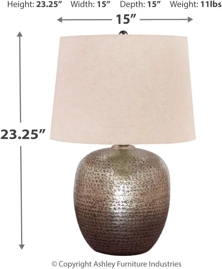 Contemporary Hammered Aluminum Single Table Lamp