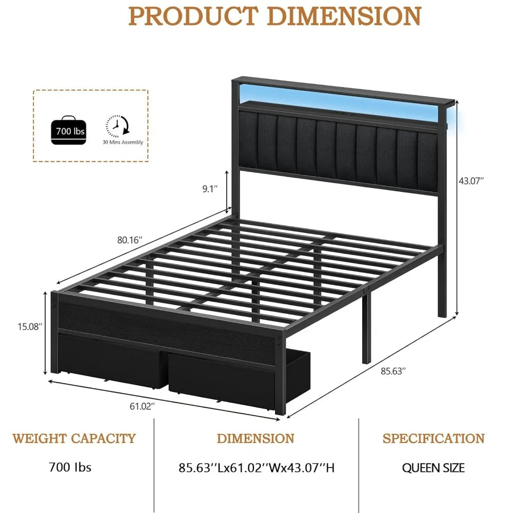 Customized Metal Platform Bed