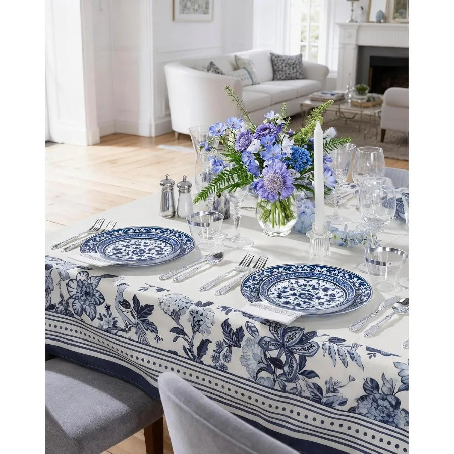 60pcs Blue Plastic Plates Set