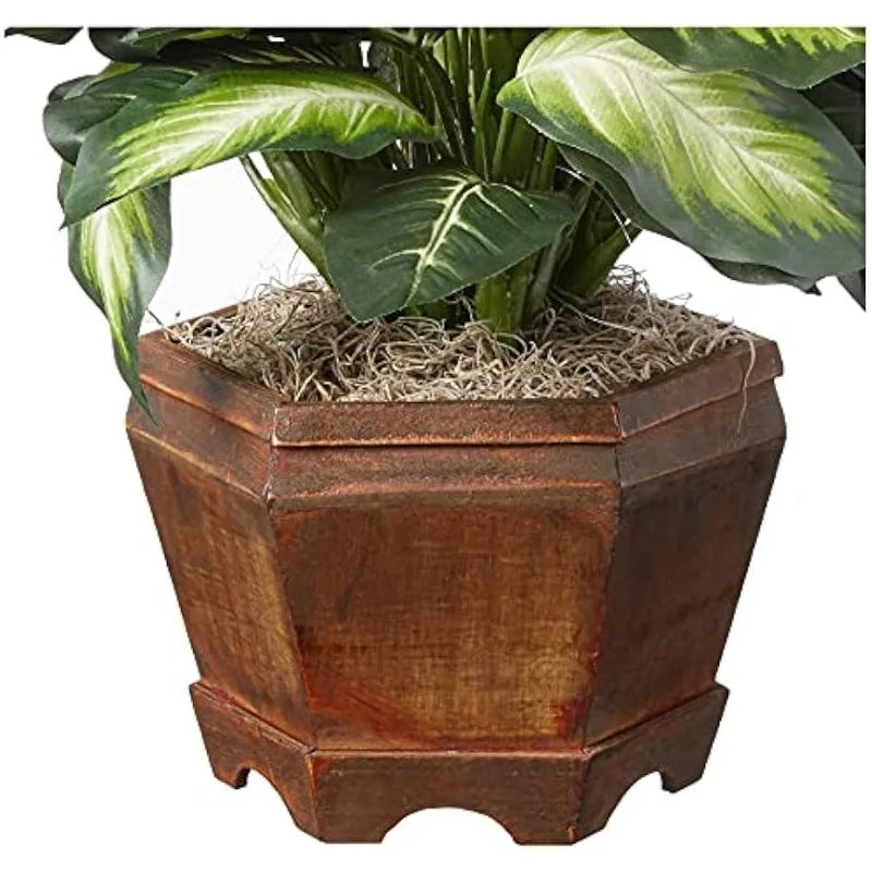 22IN Artificial Dieffenbachia Plant w/Wood Planter