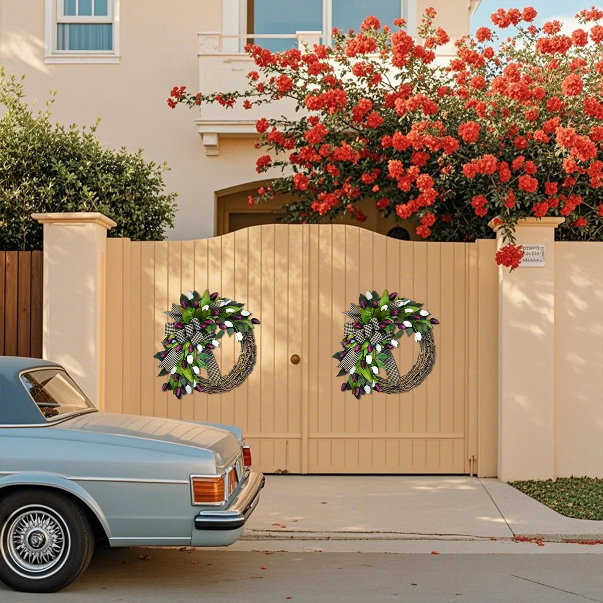 Tulip Wreath for Front Door