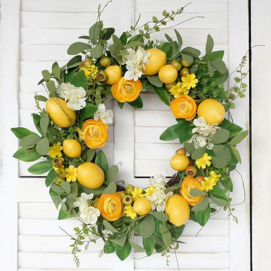Artificial Lemon Wreath