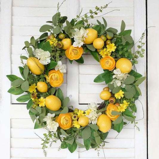 Artificial Lemon Wreath